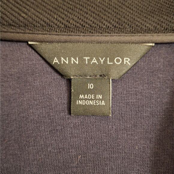 Ann Taylor Jacket Womens 10 Black Moto Biker Asymmetrical Zip Cotton Blend NWOT - Picture 2 of 8